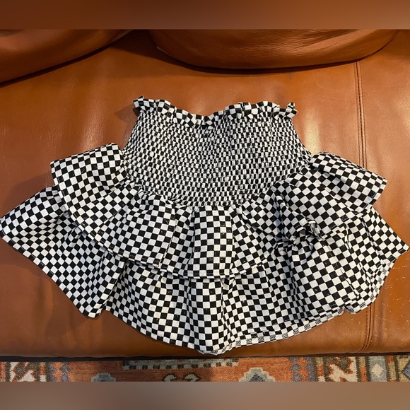 NWOT Queen of Sparkles women’s checker ruffle skirt, XXL but fits more like L - Picture 2 of 3